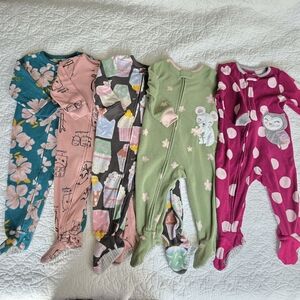 5 Carter's Footed Fleece Footed Sleeper Pajamas 12 Months
